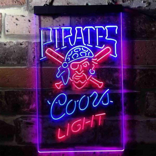 Pittsburgh Pirates Coors Light Dual LED Neon Light Sign